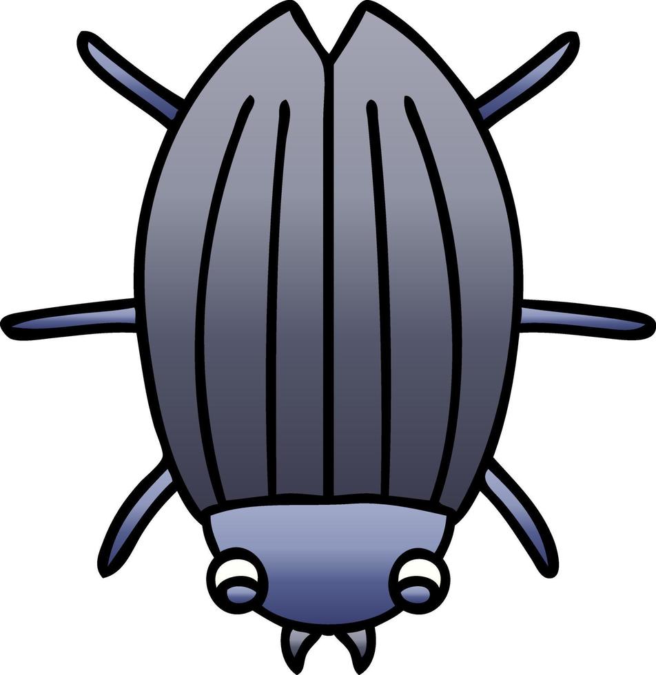 quirky gradient shaded cartoon beetle vector