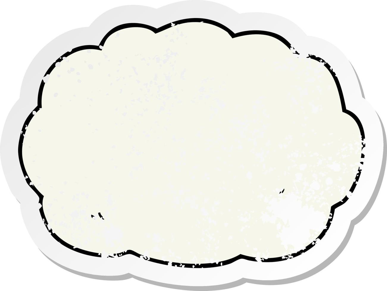 distressed sticker of a cartoon cloud vector