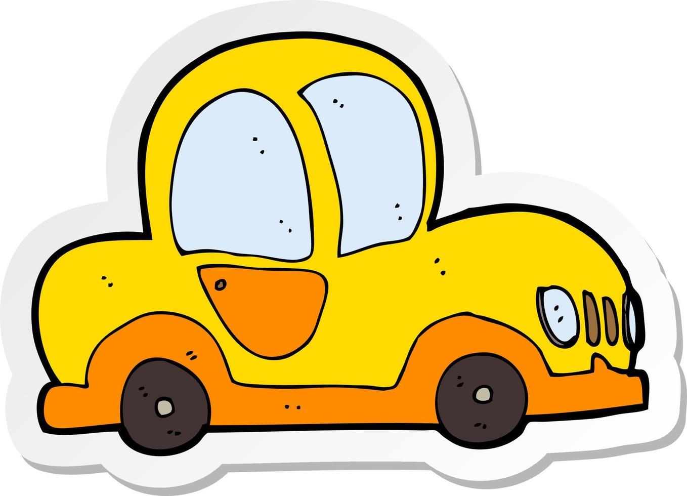 sticker of a cartoon car vector