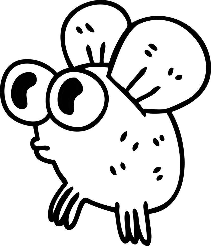 quirky line drawing cartoon fly vector