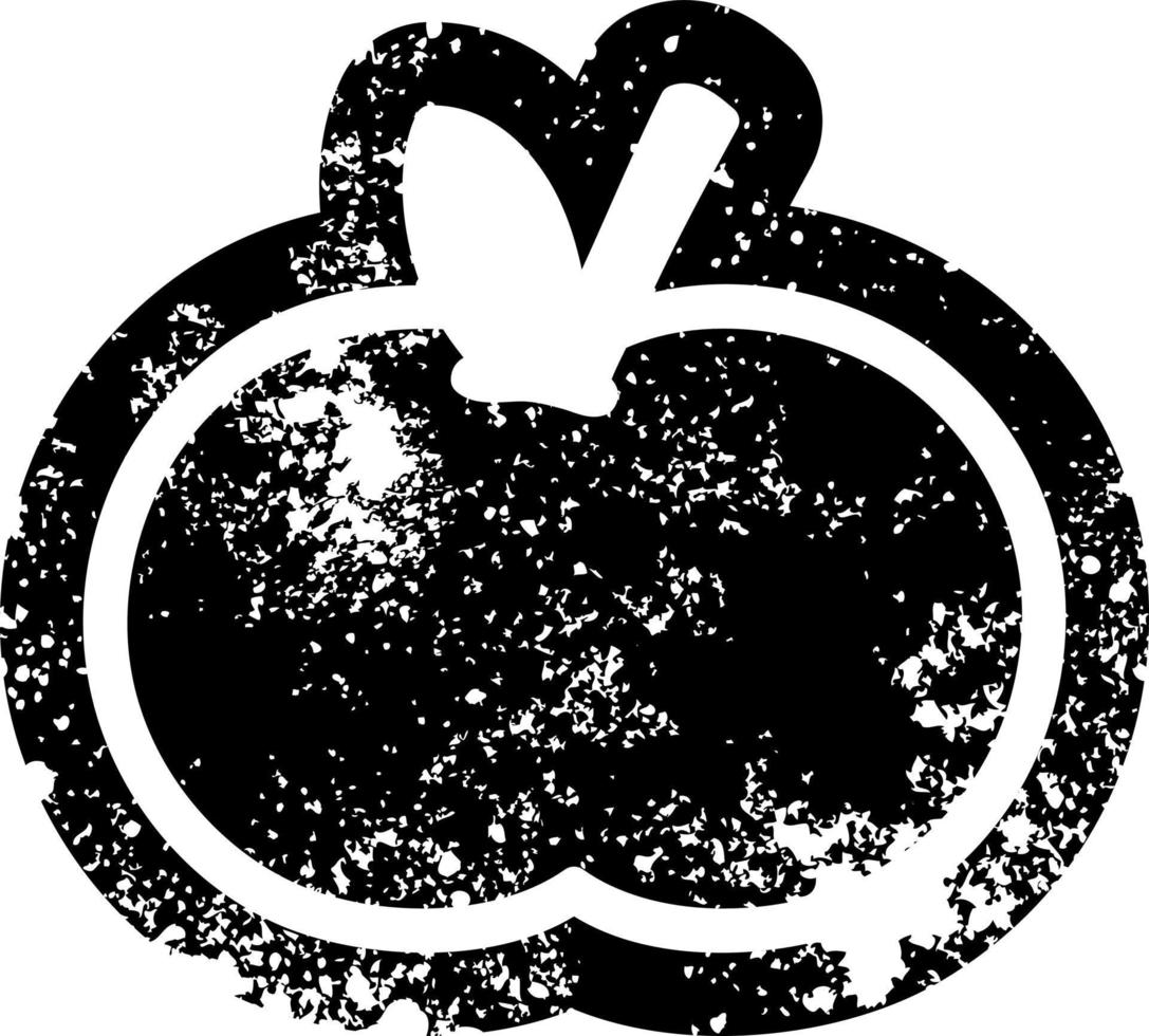 icono angustiado de manzana orgánica vector