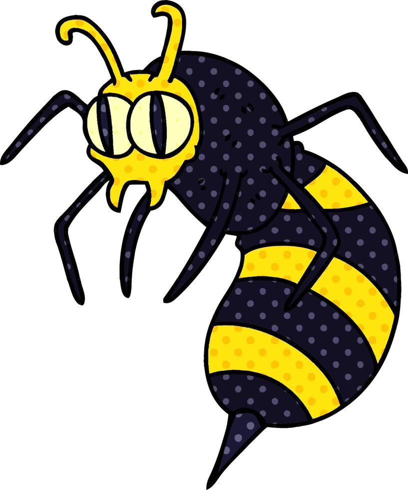 quirky comic book style cartoon wasp vector