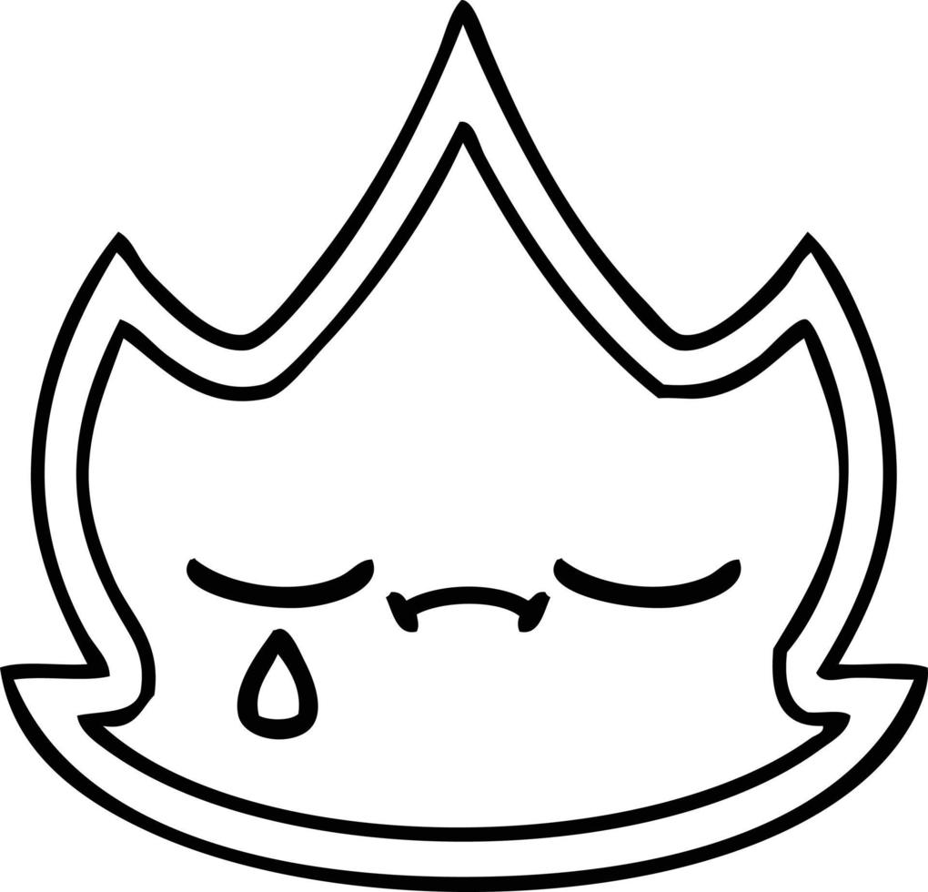 line drawing cartoon fire vector