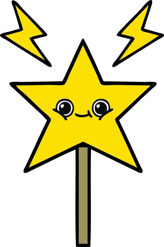 cute cartoon magic wand vector