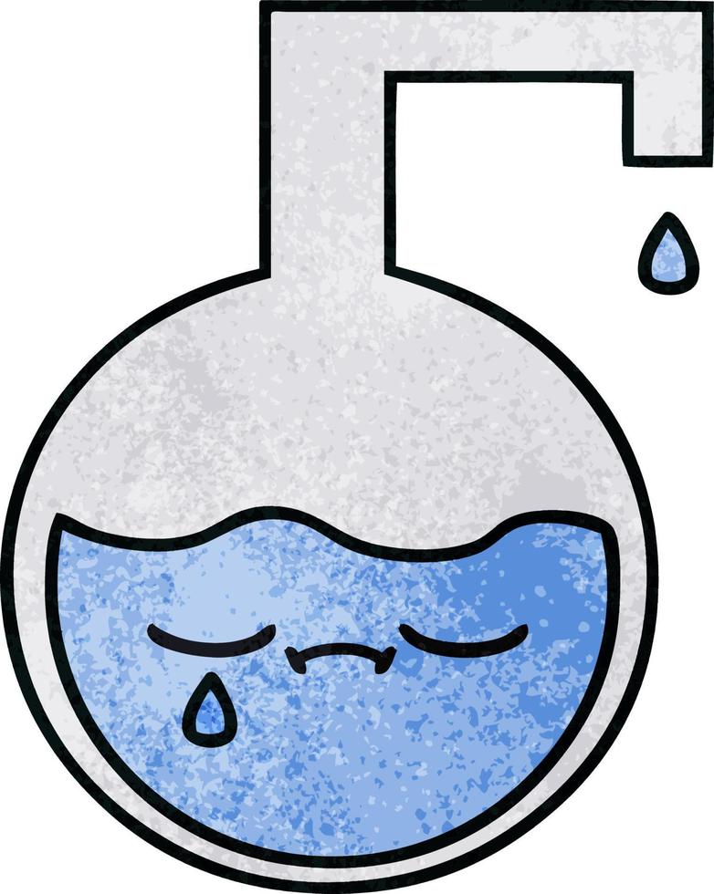 retro grunge texture cartoon science experiment vector