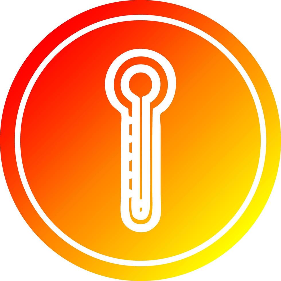glass thermometer circular in hot gradient spectrum vector