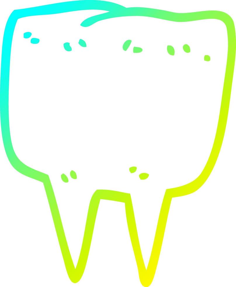 cold gradient line drawing cartoon tooth vector