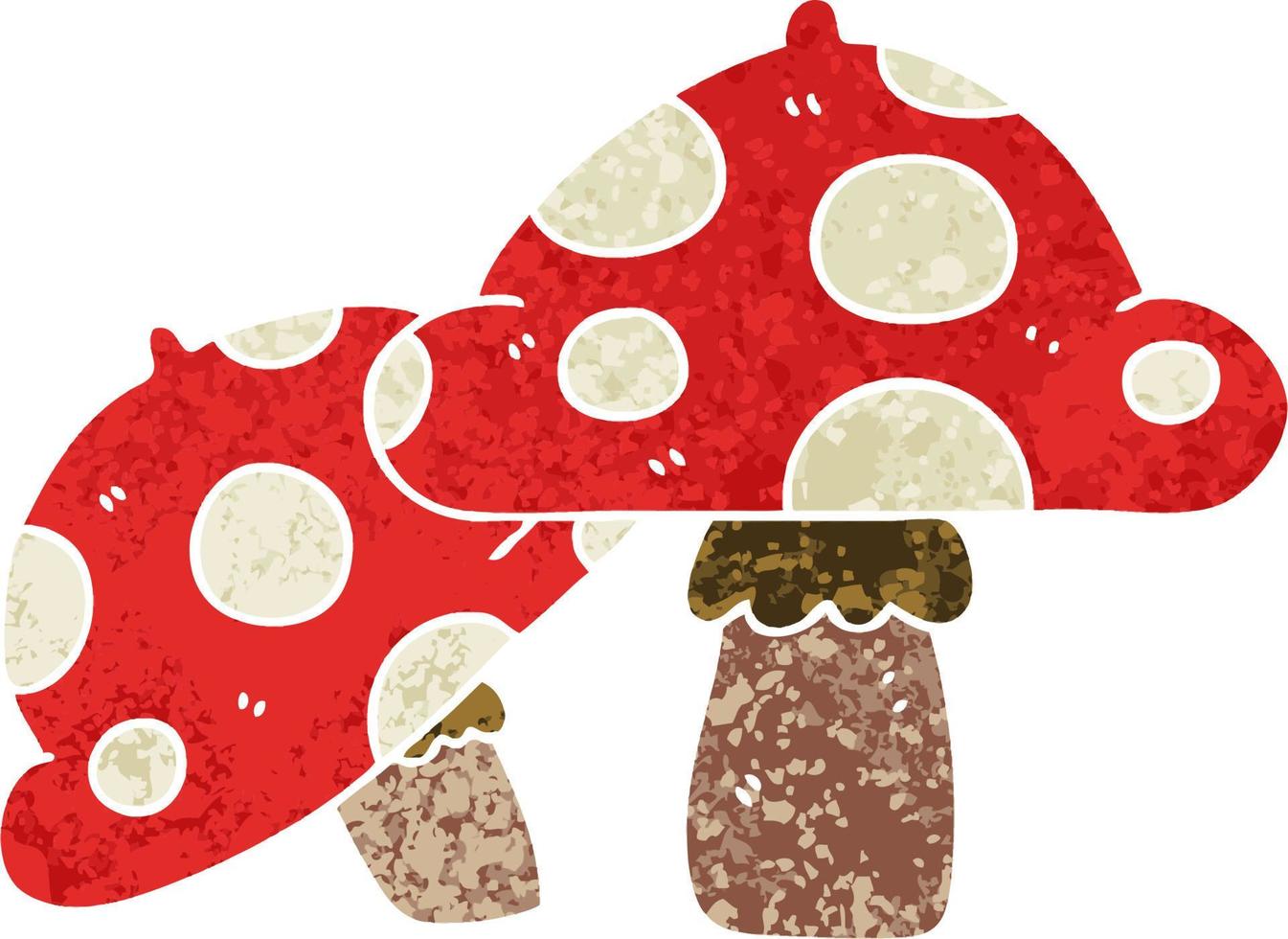 quirky retro illustration style cartoon toadstools vector