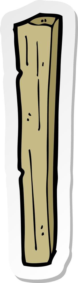 sticker of a cartoon wooden post vector