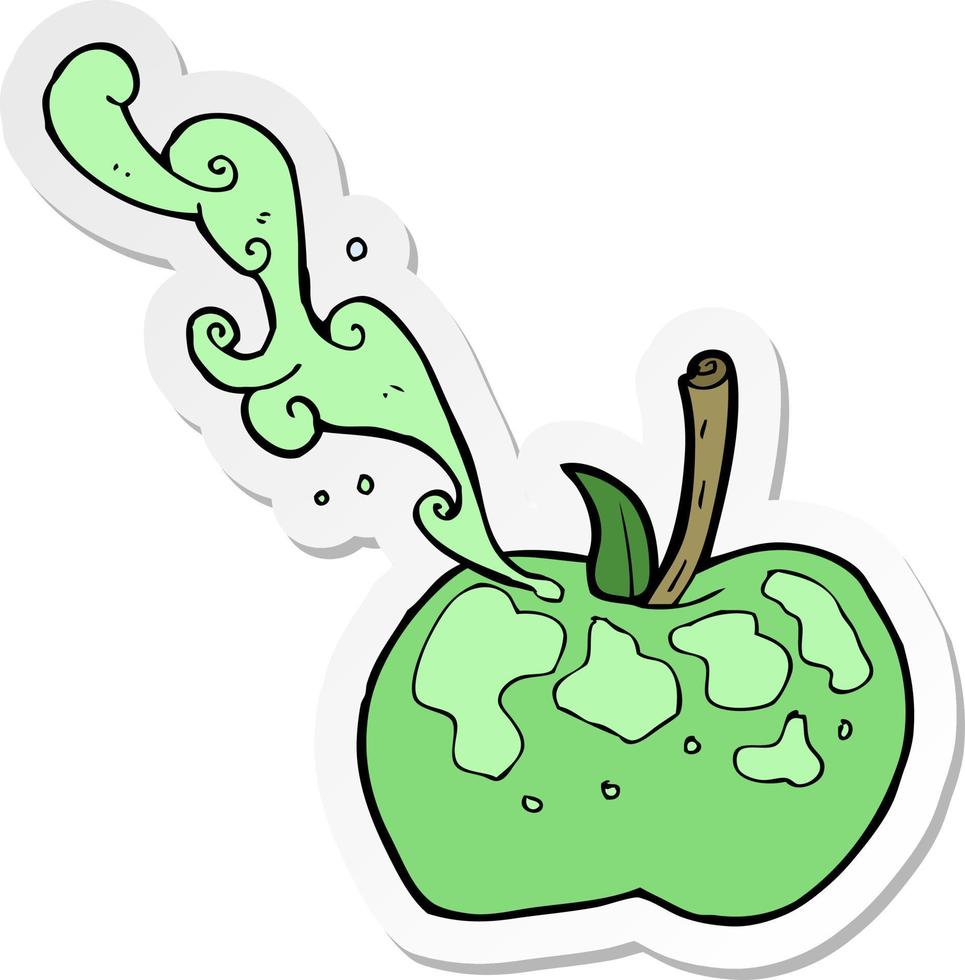 pegatina de una manzana de dibujos animados vector