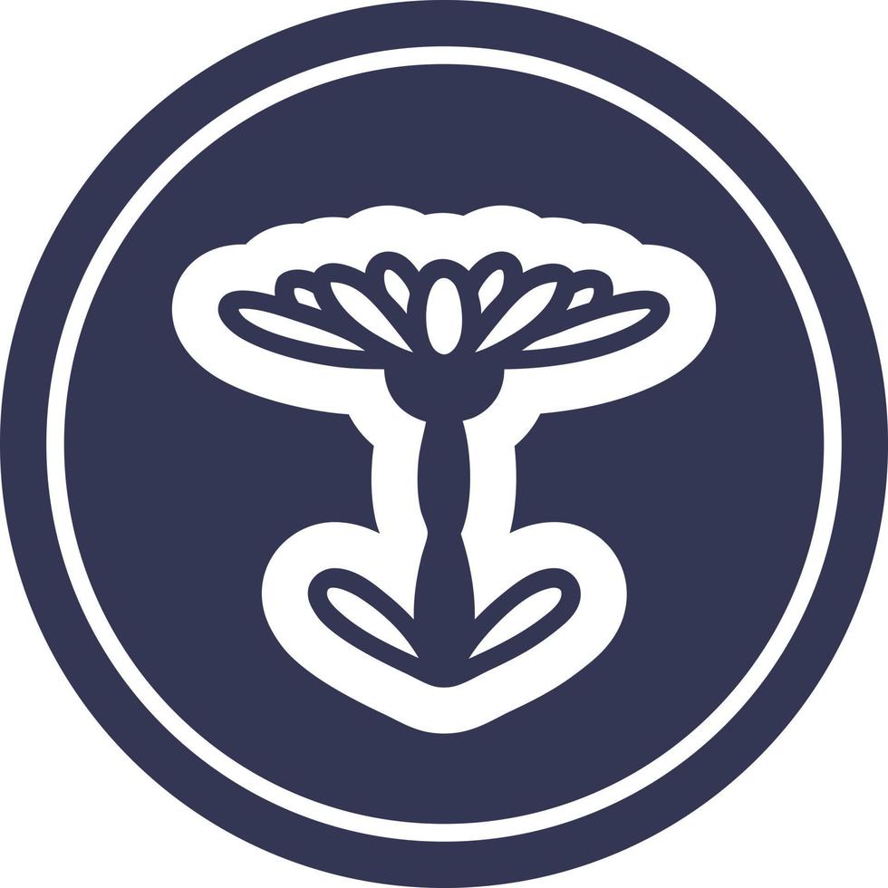 blooming flower circular icon vector