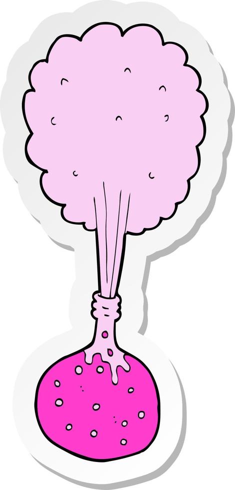 sticker of a cartoon science experiment vector