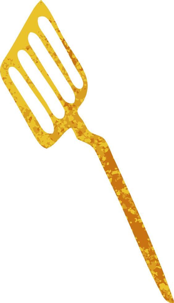 quirky retro illustration style cartoon spatula vector