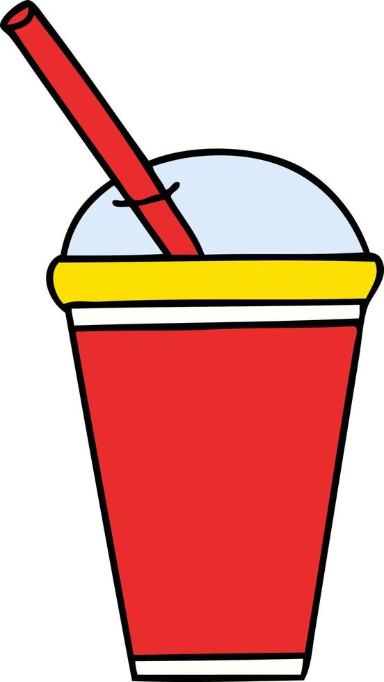 quirky hand drawn cartoon soft drink vector