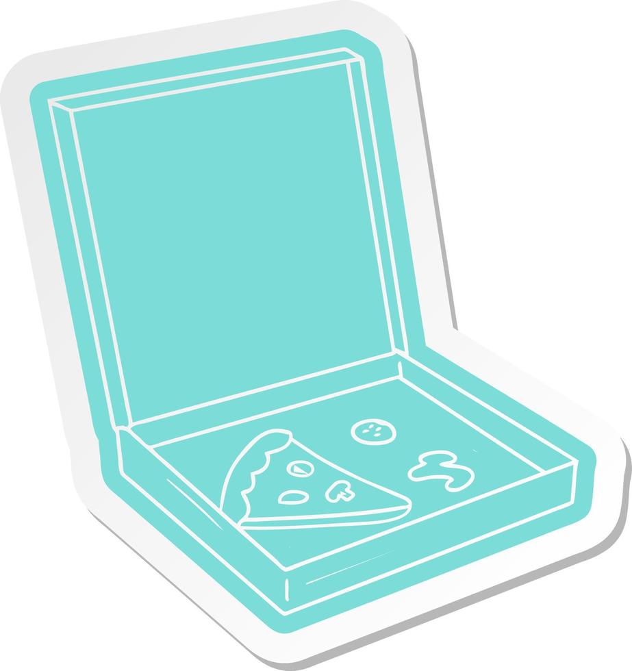 cartoon sticker of a slice of pizza vector