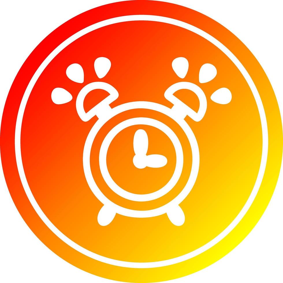 ringing alarm clock circular in hot gradient spectrum vector