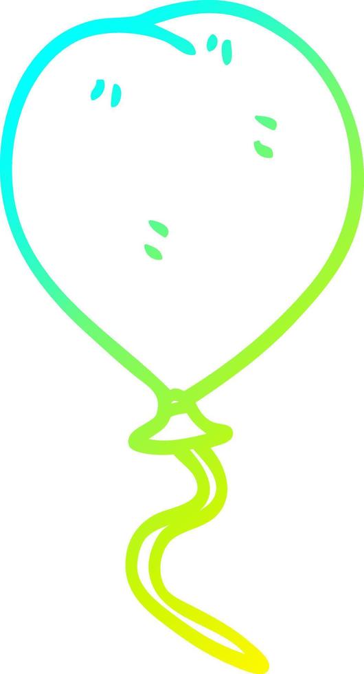 cold gradient line drawing cartoon balloon vector