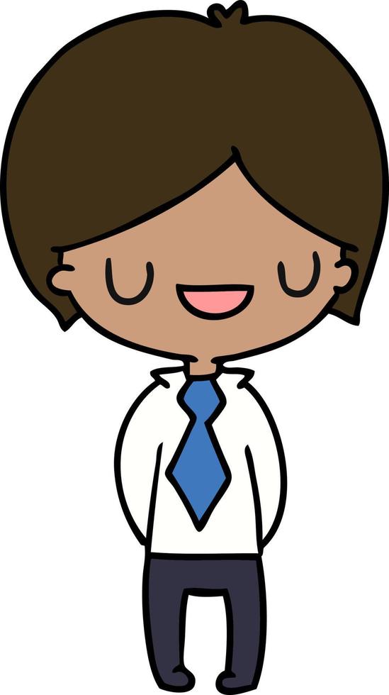 caricatura, de, un, kawaii, lindo, niño vector