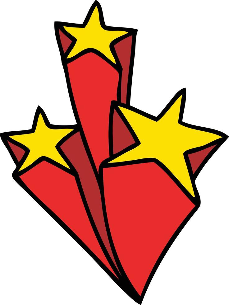 quirky hand drawn cartoon stars vector