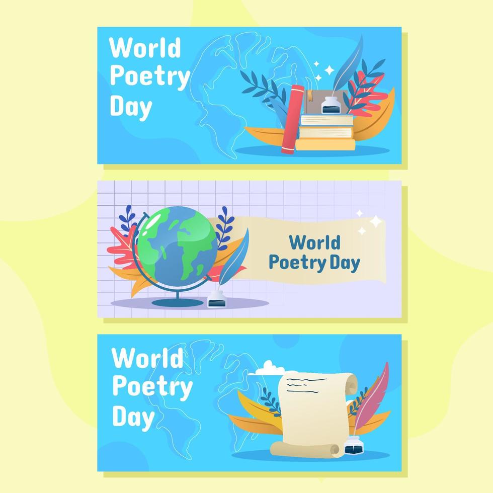 World Poetry Day Banner vector