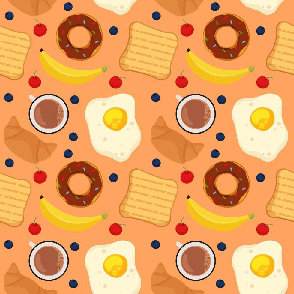 Breakfast Seamless Pattern Background vector