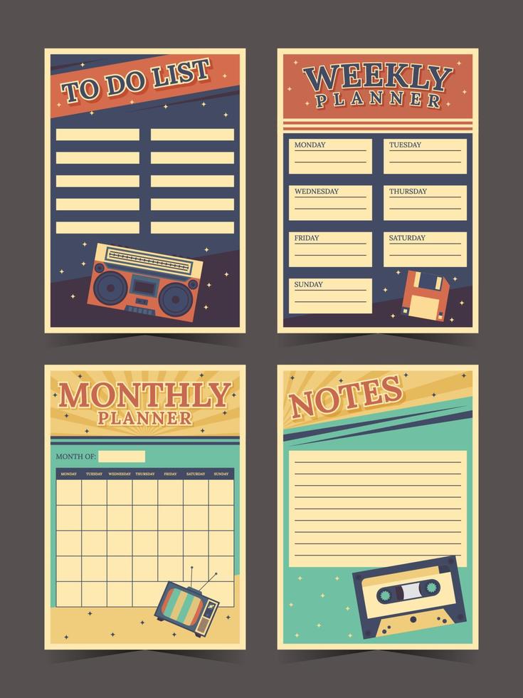 Journal Template Vintage Retro Style vector