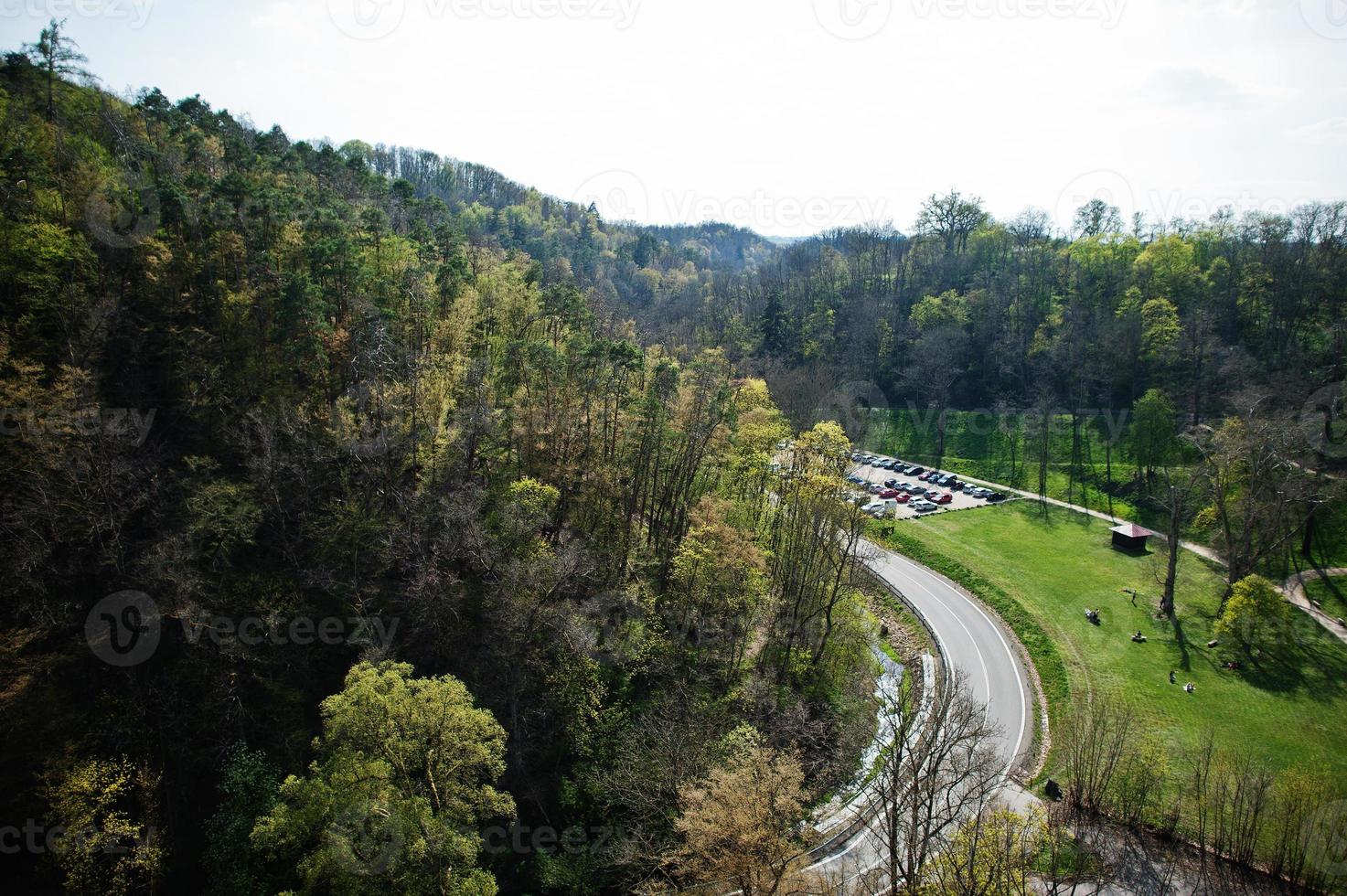 Parking from above, Czech republic. Brno city , South Moravia region. photo