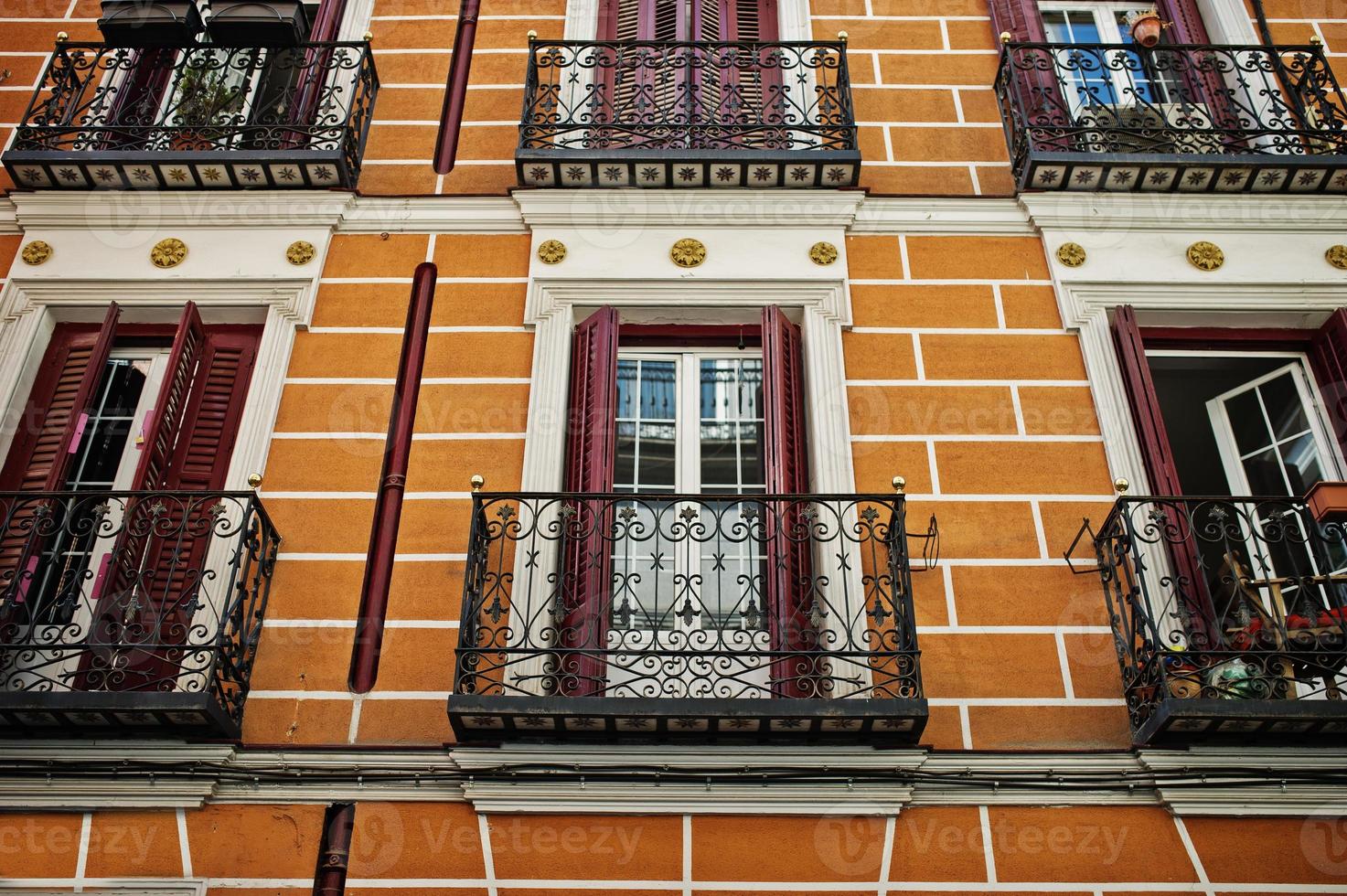 Old orange building in the old town. photo