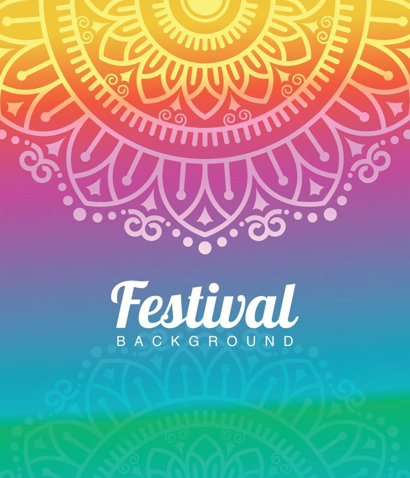 plantilla de vector de fondo de festival de mandala colorido de lujo gratis