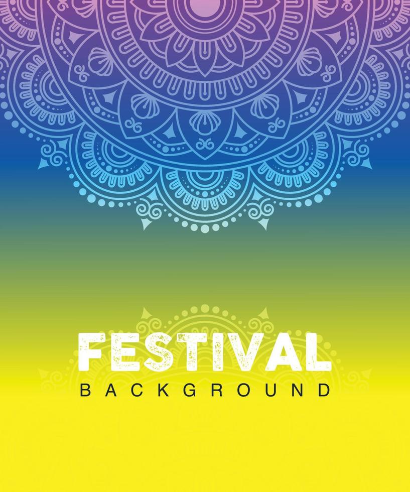 plantilla de vector de fondo de festival de mandala colorido de lujo gratis