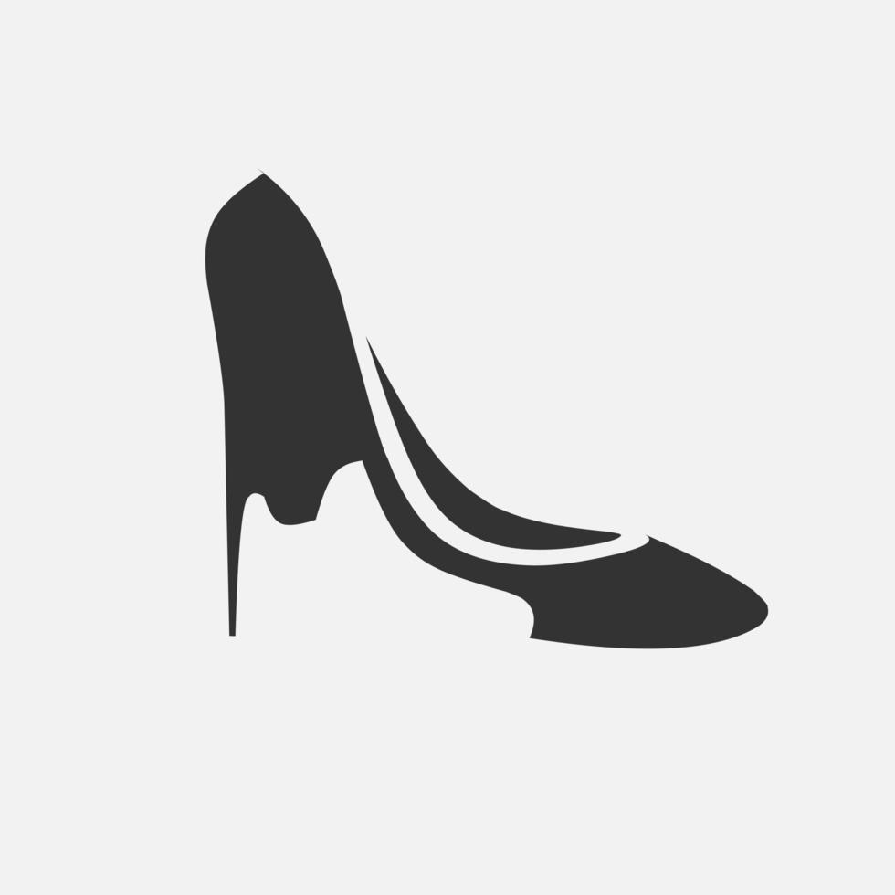 Woman and man shoes minimalist logo. Simple negative space vector design. Isolated with soft background.