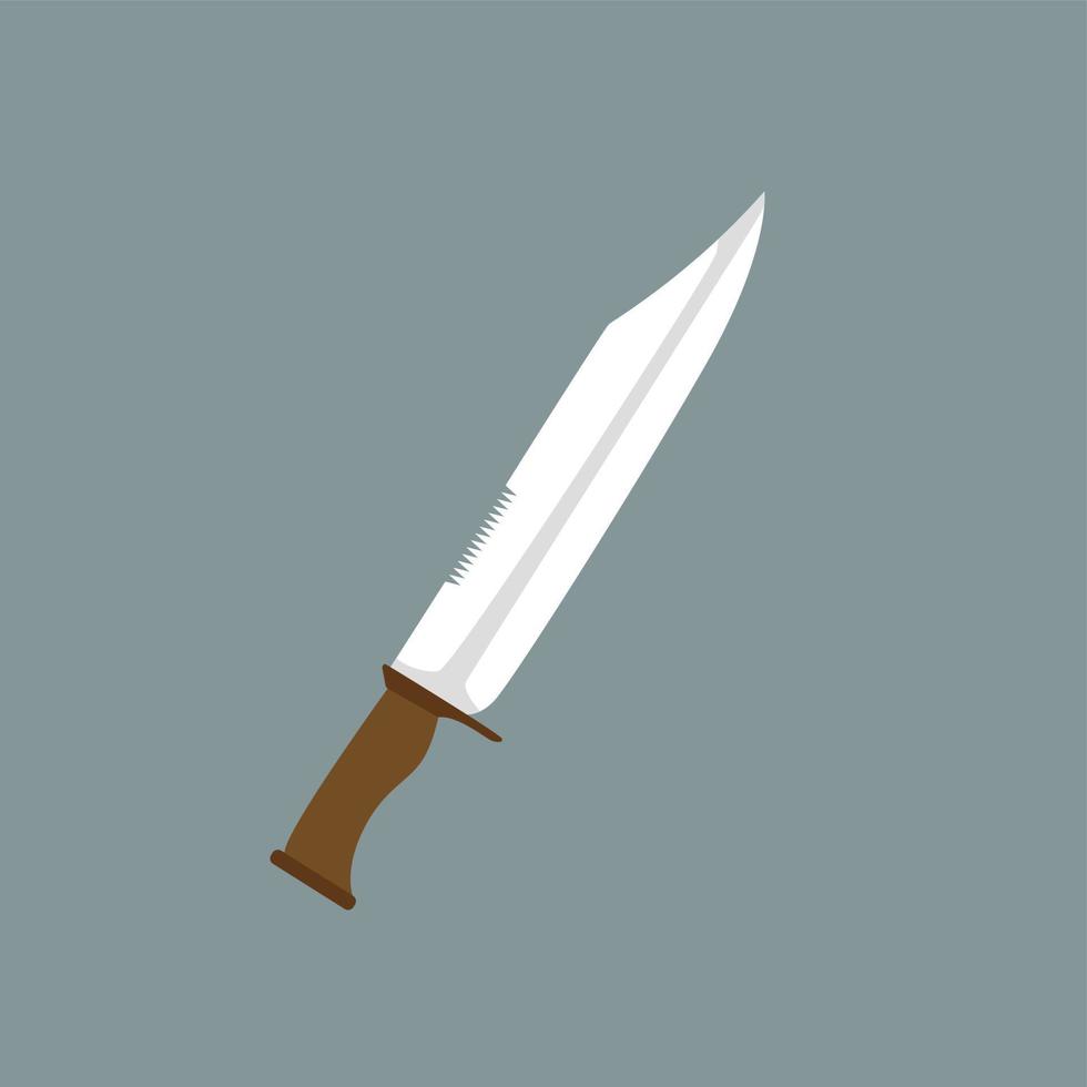 cuchillo de combate de estilo de dibujos animados lat cuchillo militar vector