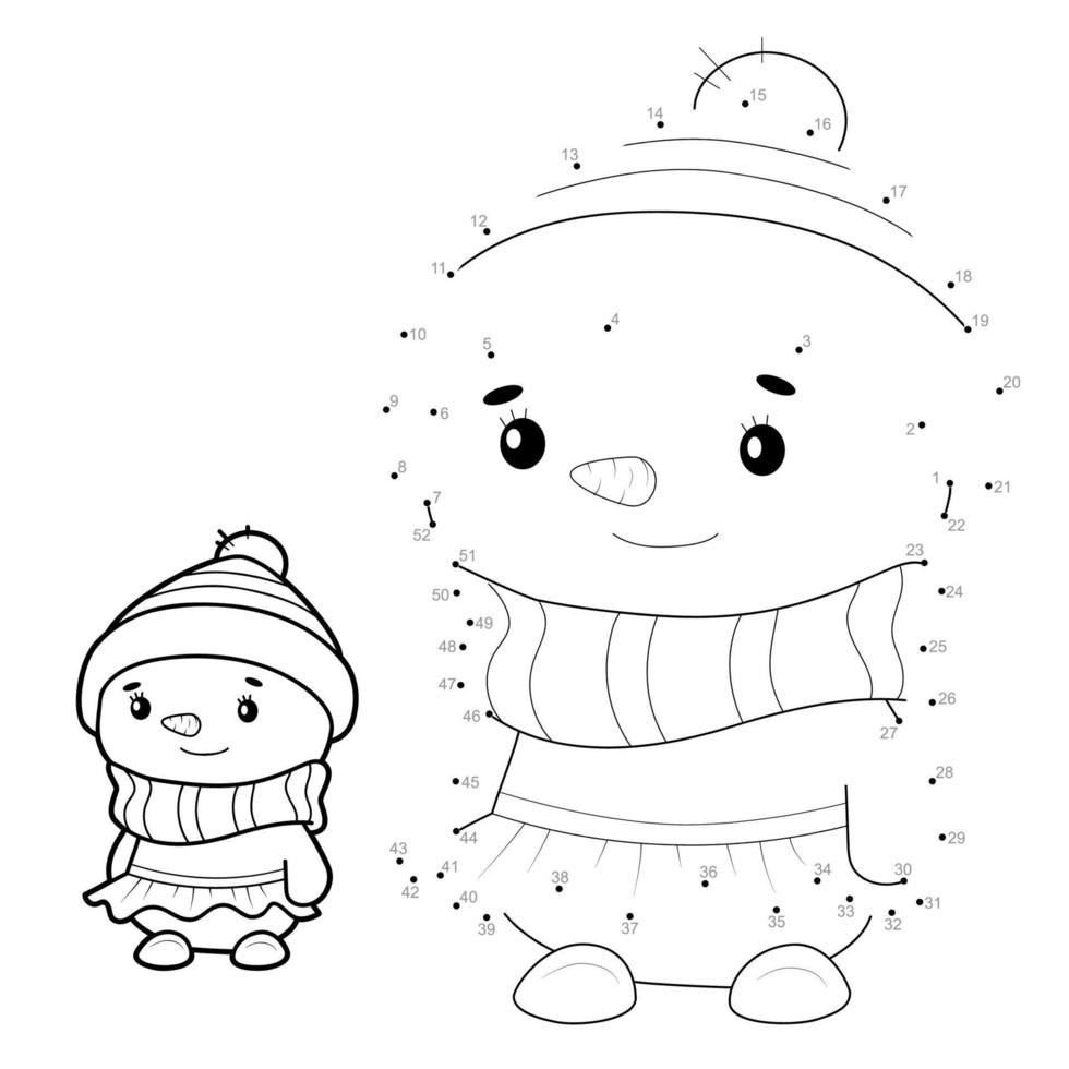 Dot to dot Christmas puzzle for children. Connect dots game vector