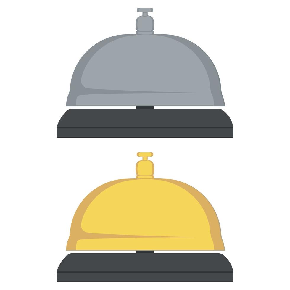 campana de recepción del hotel, campana de servicio, icono de campana en la recepción. ilustración vectorial plana. vector