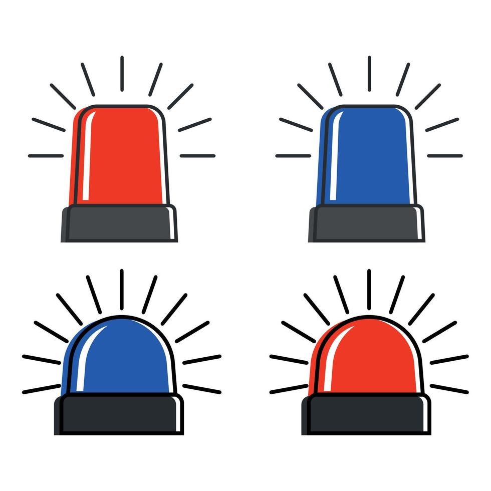 A set of police flashing lights, vector. Red and blue ambulance sirens. Emergency Badges vector