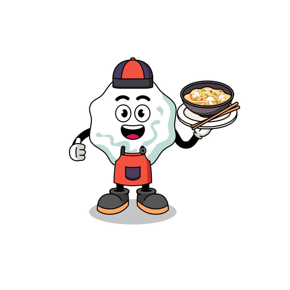 Illustration of chewing gum as an asian chef vector