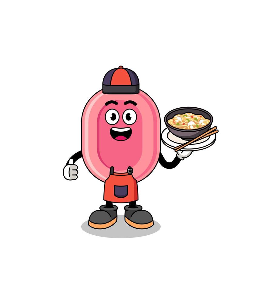 Illustration of soap as an asian chef vector