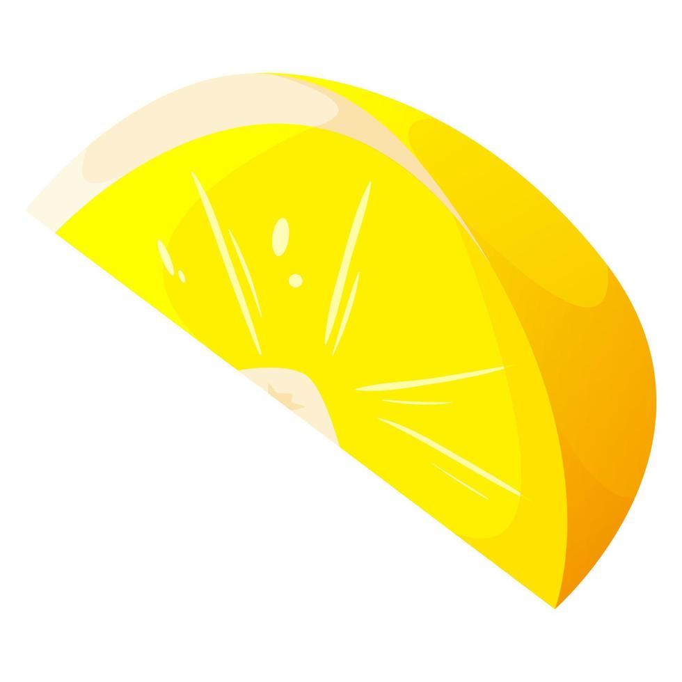 Sliced bright yellow lemon. Slice of lemon. vector