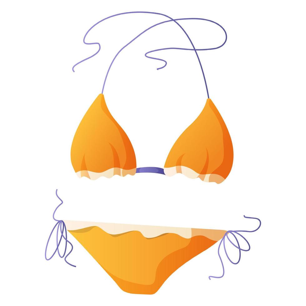 traje de baño de mujer separado para la playa. vector