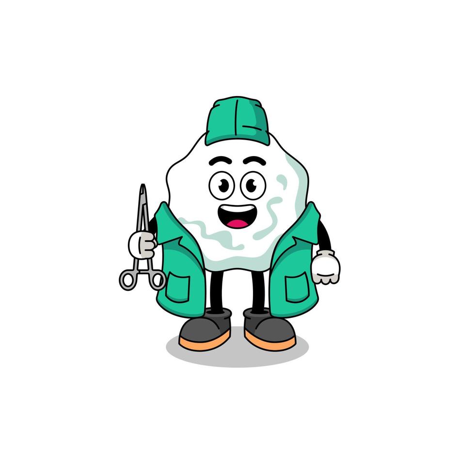 Illustration of chewing gum mascot as a surgeon vector