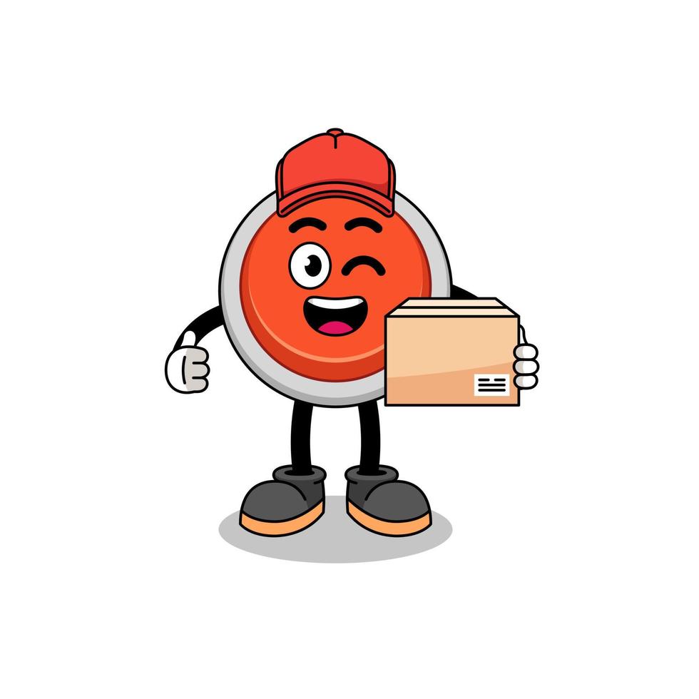 emergency button mascot cartoon as an courier vector