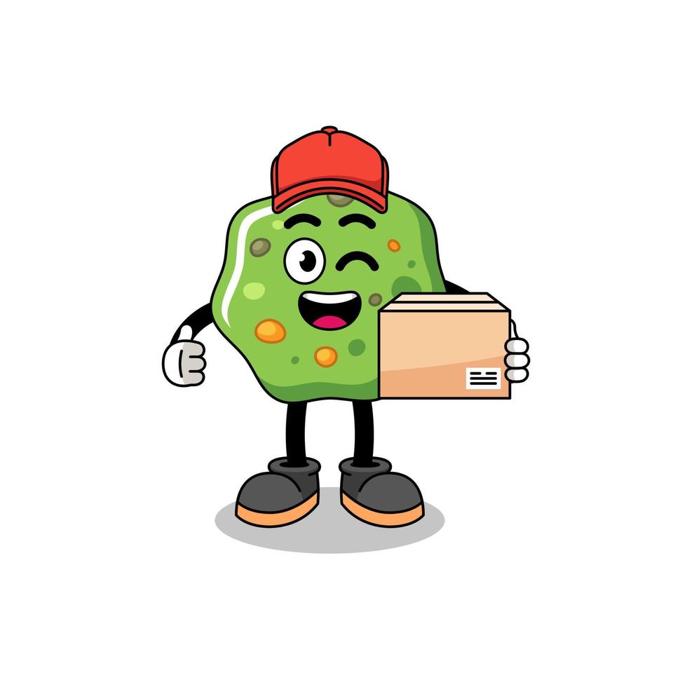 puke mascot cartoon as an courier vector