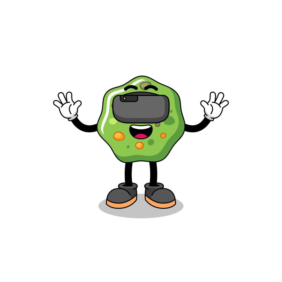 Illustration of puke with a vr headset vector