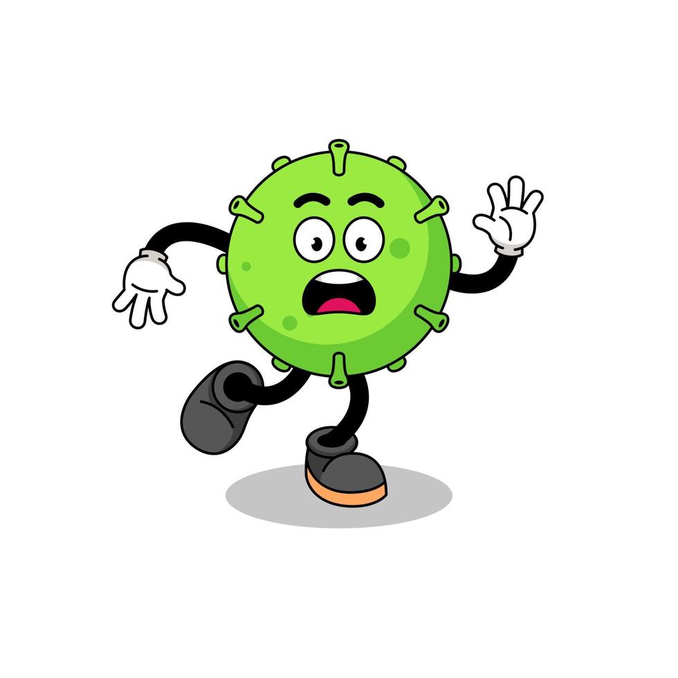 slipping virus mascot illustration vector