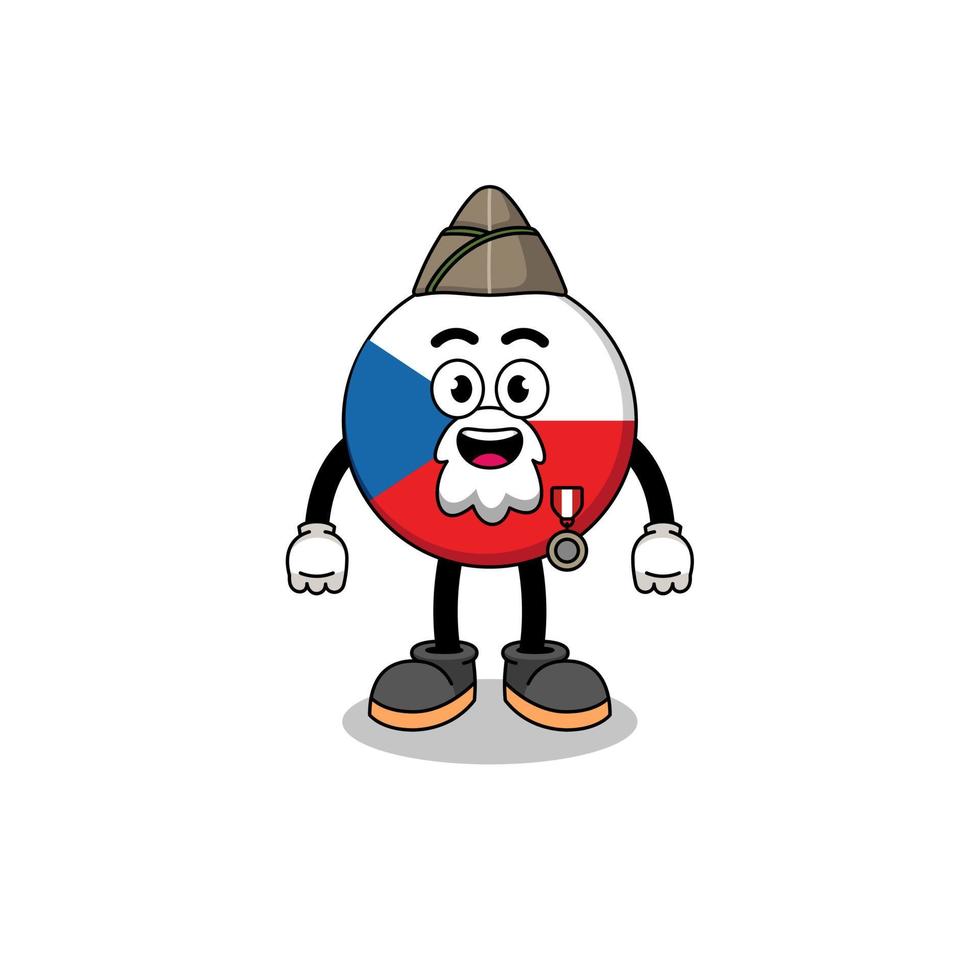 Character cartoon of czech republic as a veteran vector