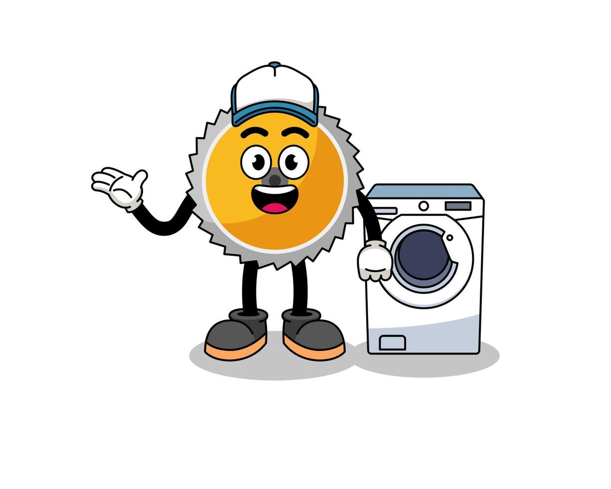 saw blade illustration as a laundry man vector