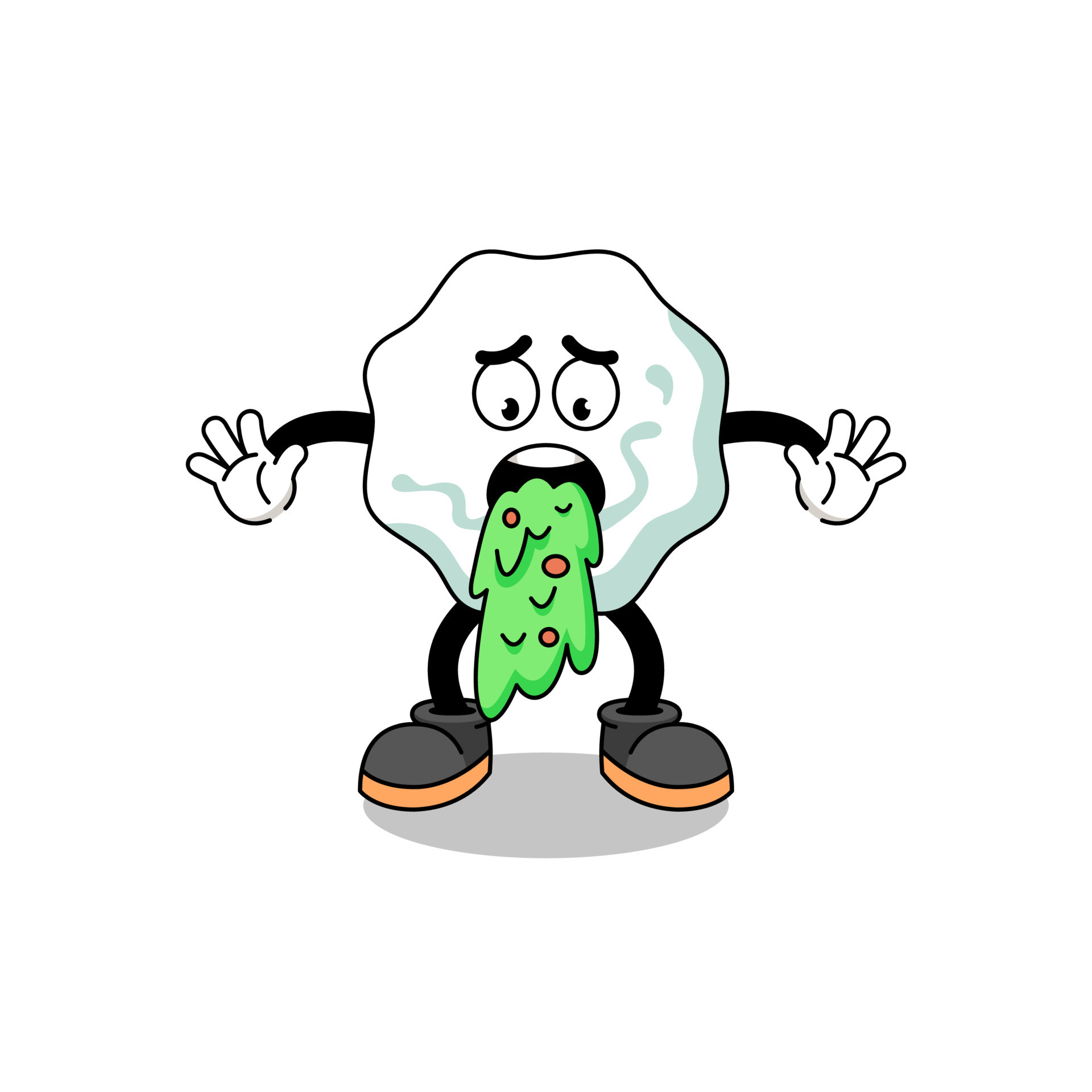 chewing gum mascot cartoon vomiting 8663568 Vector Art at Vecteezy