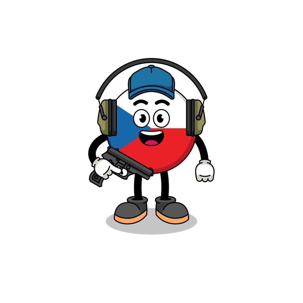 Character mascot of czech republic doing shooting range vector