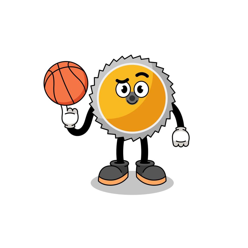 saw blade illustration as a basketball player vector