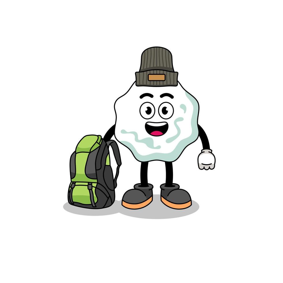 Illustration of chewing gum mascot as a hiker vector